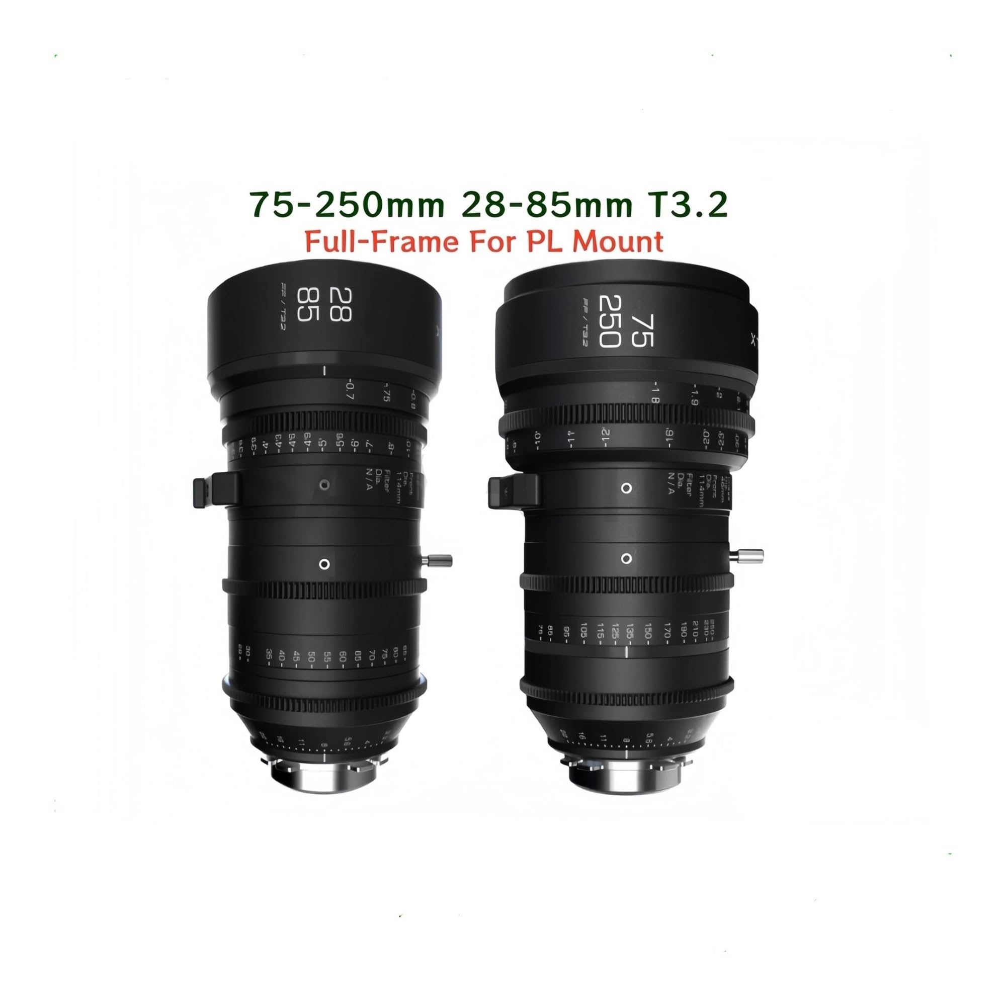 Lente de Cine T3.2 de 75-250/28-85 mm, monturas PL/EF