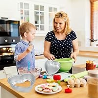 Vista 4 de Pan para pastel de corazón 6+8 pulgadas en forma de corazón Molde profundo inferior extraíble de aluminio