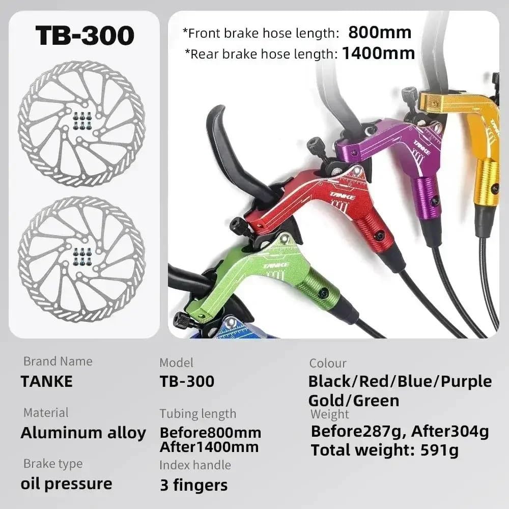 Kit de Freno de Disco hidráulico for Bicicleta de montaña con rotores de 160 mm y Manillar de 22,2 mm