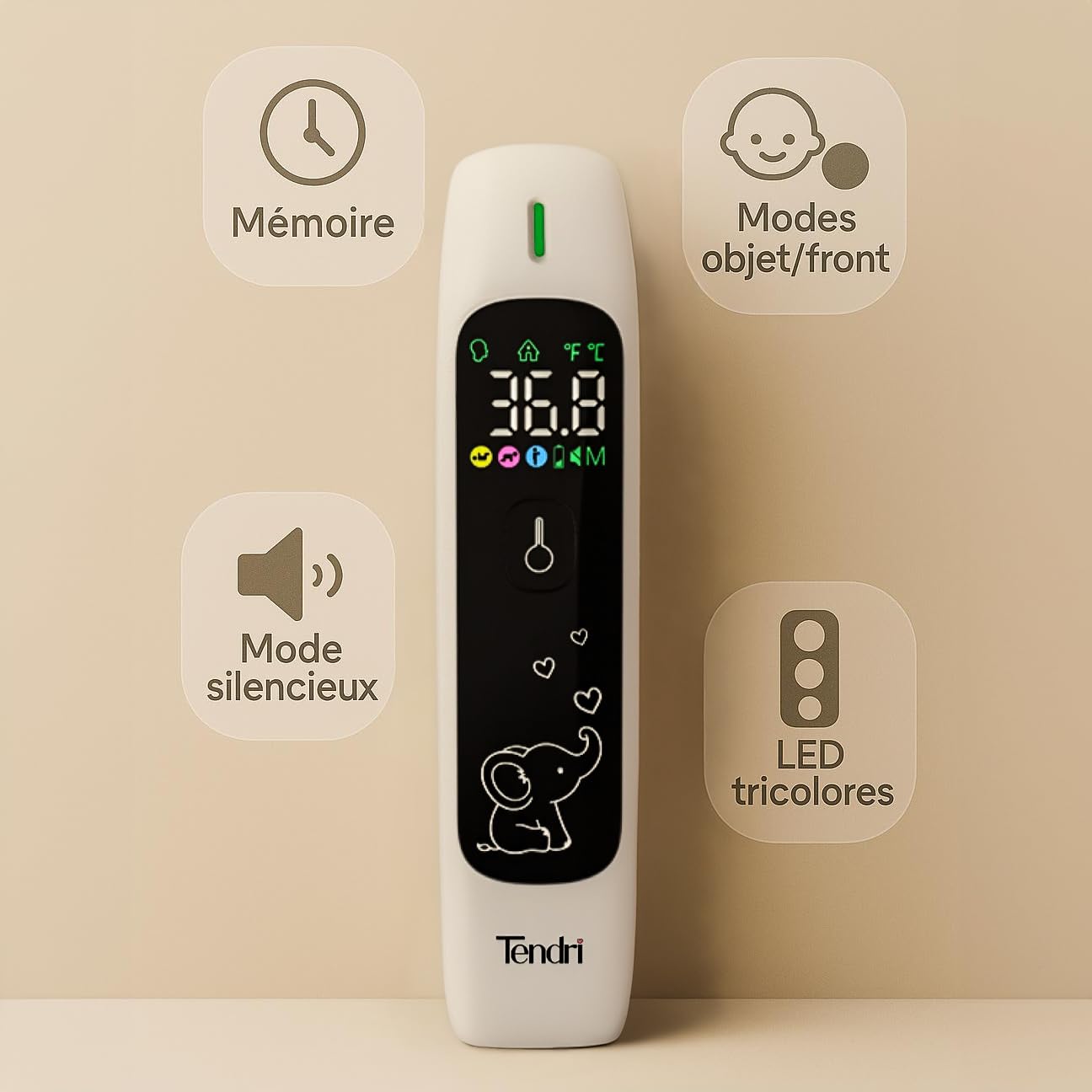 Pack Duo Thermomètre Frontal Bébé Sans Contact (Précision selon l'Âge) & Numérique Oral & Rectal – Marque Française – Idéal Naissance – Précis & Silencieux – Enfant & Adulte – CE Médical