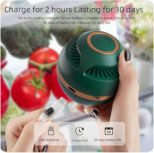 Miniatura 4 de Desodorizador USB para nevera, desodorante recargable para refrigerador, ambientador de aire para refrigerador, eliminador de olores para