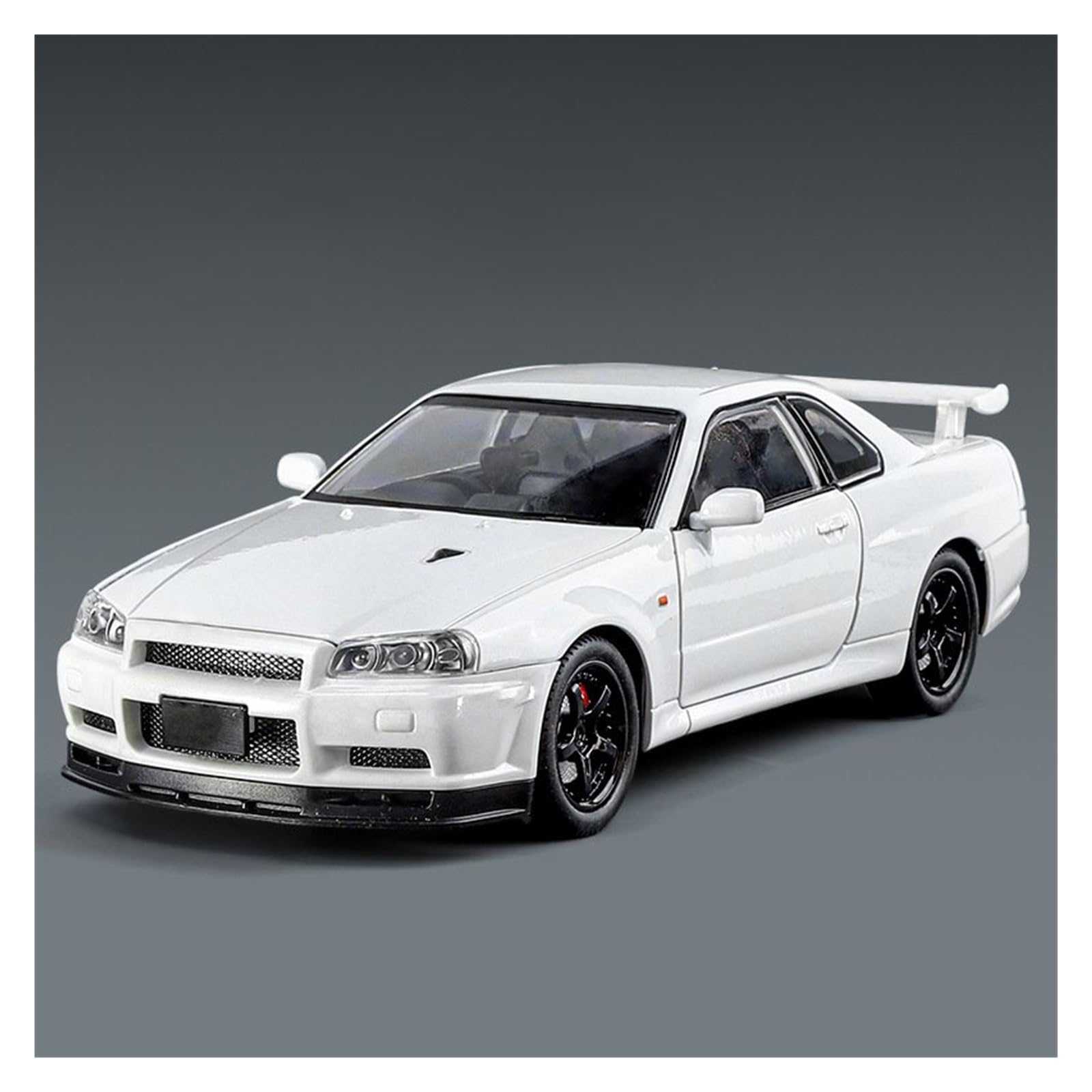 UIFCOG Die Cast Collectible Car Model 1:24 For Nissan For GTR R34 Alloy Metal Diecast Model Car Collections(White)