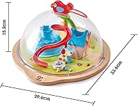 Vista 4 de Hape Sunny Valley Adventure Dome Juguete 3D con laberinto magnético, cúpula de juego para niños con personajes y accesorios