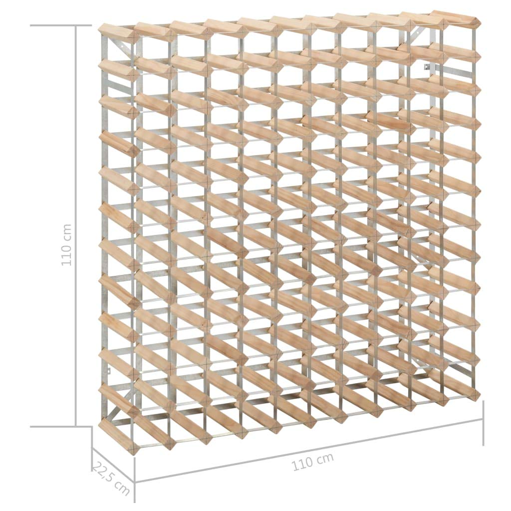 Botellero para 120 Botellas, Botellero Vino, Vinoteca, Vitrinas para Colecciones, Botellero Vertical, Wine Rack, Cava De Vinos, Estanteria, de Madera Maciza de Pino