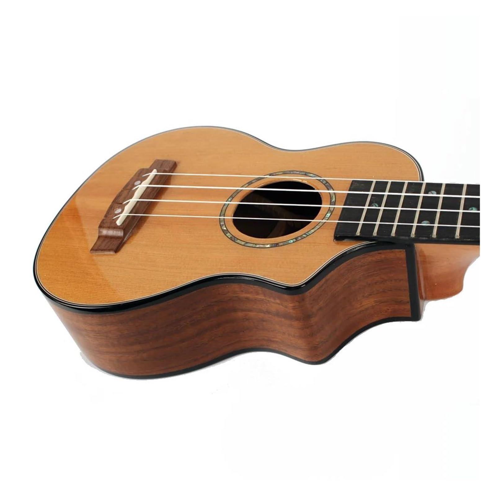 Ukulele Lucido A Spalla Mancante In Legno Massello Adatto Per L'uso Professionale Di Strumenti A Corda Ukulele