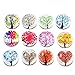 Ultnice - Magneti da frigorifero con albero della vita, in vetro, decorazione per lavagna, frigorifero, colori assortiti, 12 pezzi
