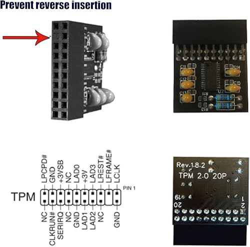 Miniatura 7 de 20 módulo del Pin TPM 2,0, módulo remoto de la seguridad de la encripción de la tarjeta para la PC