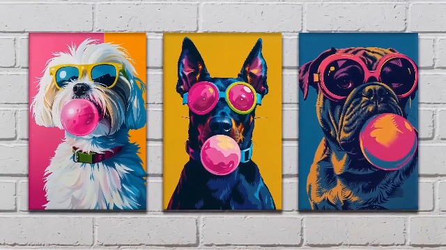 Amazon.com: ANRUOXI Wall Art - 3 Pieces Dog Pictures for Living