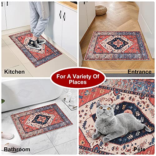 Hrzeem 2 Pack Indoor Door Mats, 20 X 31.5 Inches Vintage Front Door Rug Non Slip Floor Door Mat, Stain Resistant Washable Entrance Doormats For Entrance, Front Door, Front Porch #TOP3