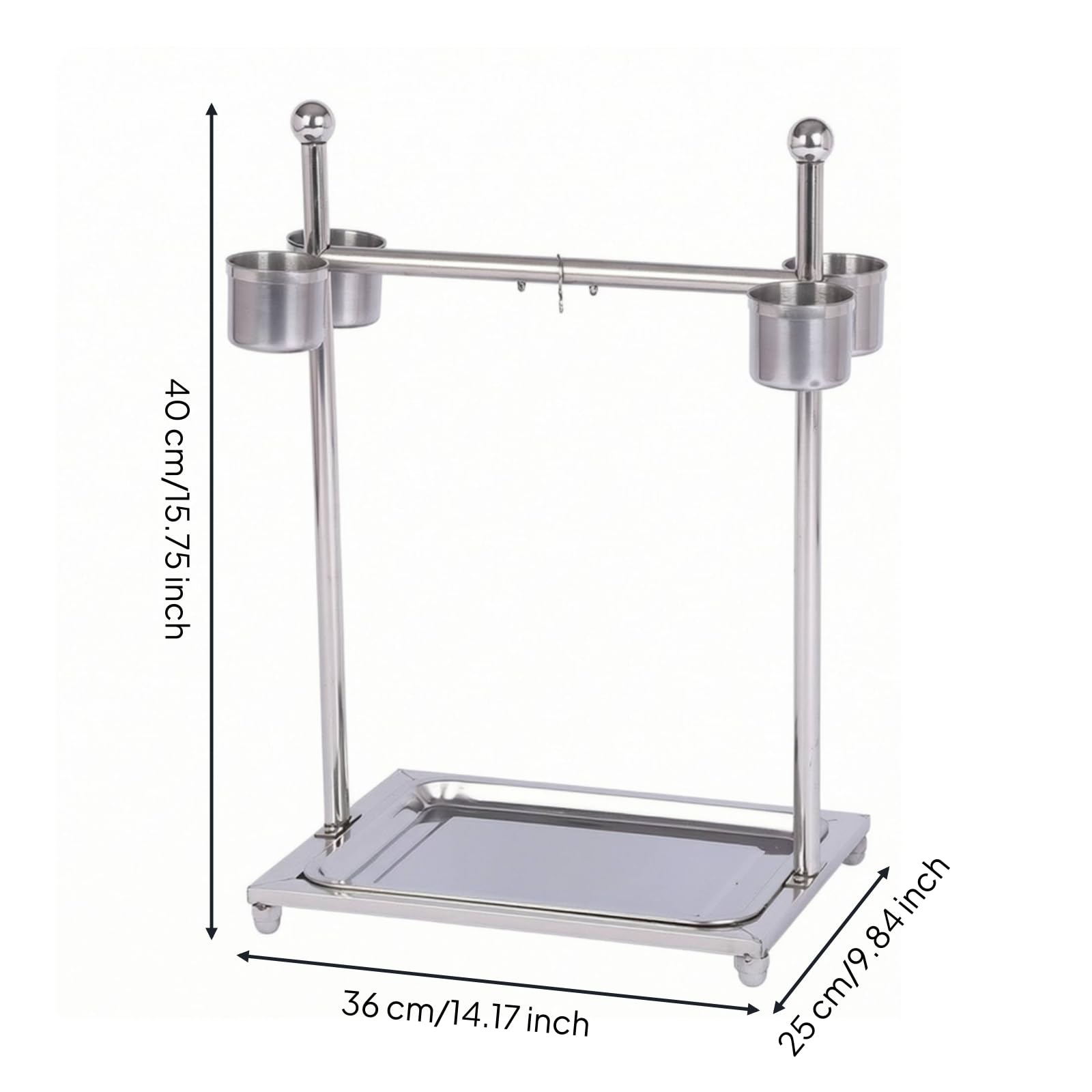 Percha Acero Inoxidable Estable para Loros, Pequeño 36 25 40