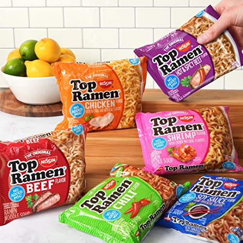 Image of Nissin Foods Top Ramen, Chicken, 3 Ounce (Pack of 6)