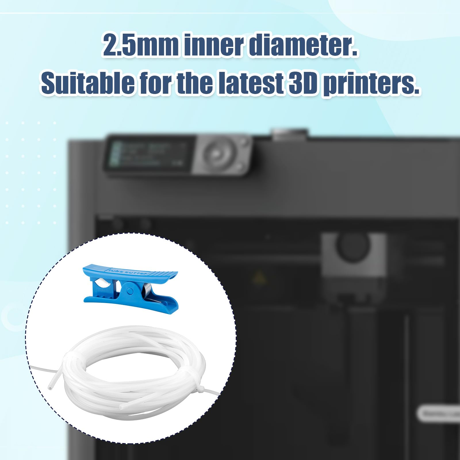 Tubo Teflon PTFE Per Stampanti 3D - 1.2m, 2.5mm ID × 4mm OD, Compatibile Bambu Lab & Creality - Foto 4