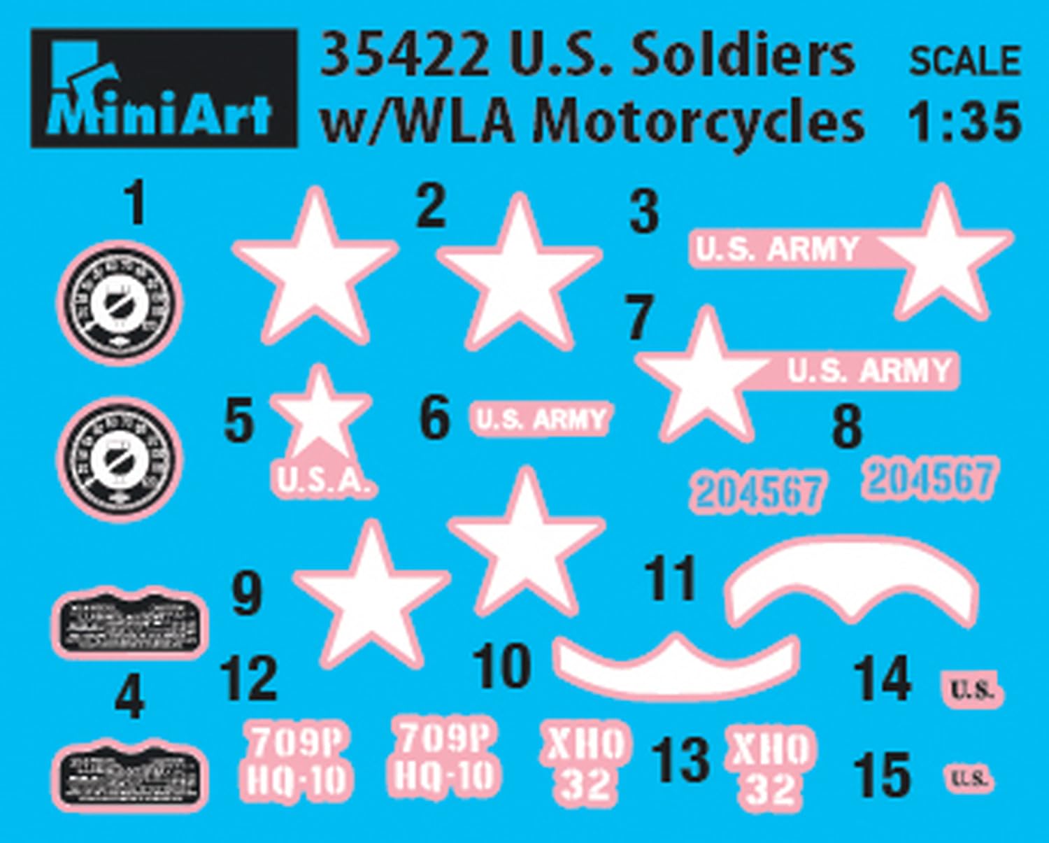 MiniArt 35422 1:35 U.S. Soldados con motocicletas WLA – Reproducción fiel a modelo, kit de construcción de plástico, manualidades, aficiones, pegar, maqueta, montaje, sin barnizar