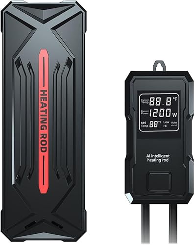 Calentador de acuario, calentador de tanque de peces de 1200 W para agua salada y agua dulce, calentador sumergible inteligente de titanio con