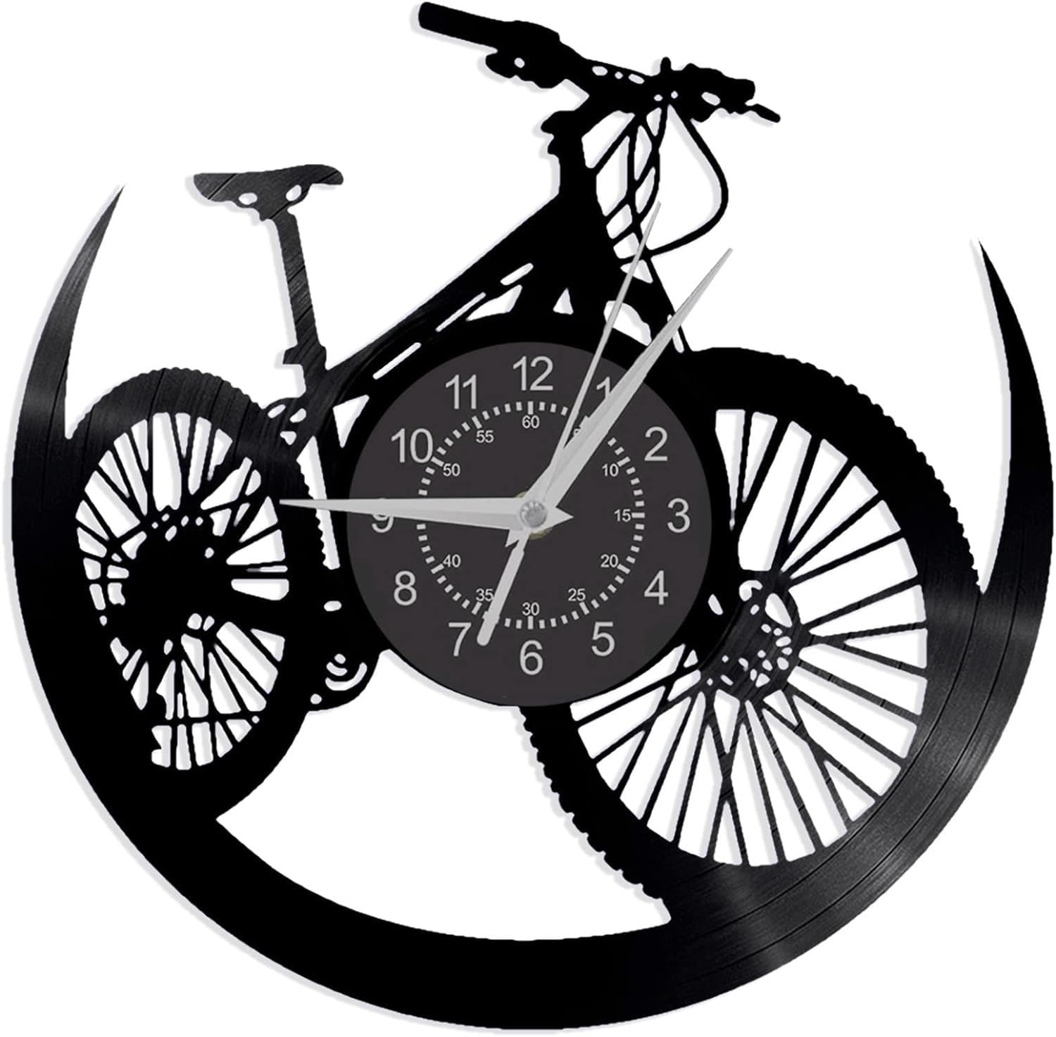 Handmade Bicycle Vinyl Wall Clocks are Suitable for Home Wall Decorations Such as Living Rooms, bedrooms, Kitchens, etc. They are a Gift for Outdoor Sports Enthusiasts.