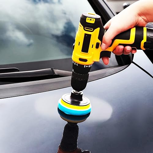 Miniatura 6 de OCR Juego de 10 almohadillas de pulido de coche de 4 pulgadas juego de almohadillas de pulido de esponja y lana con adaptador de taladro M10 kit de