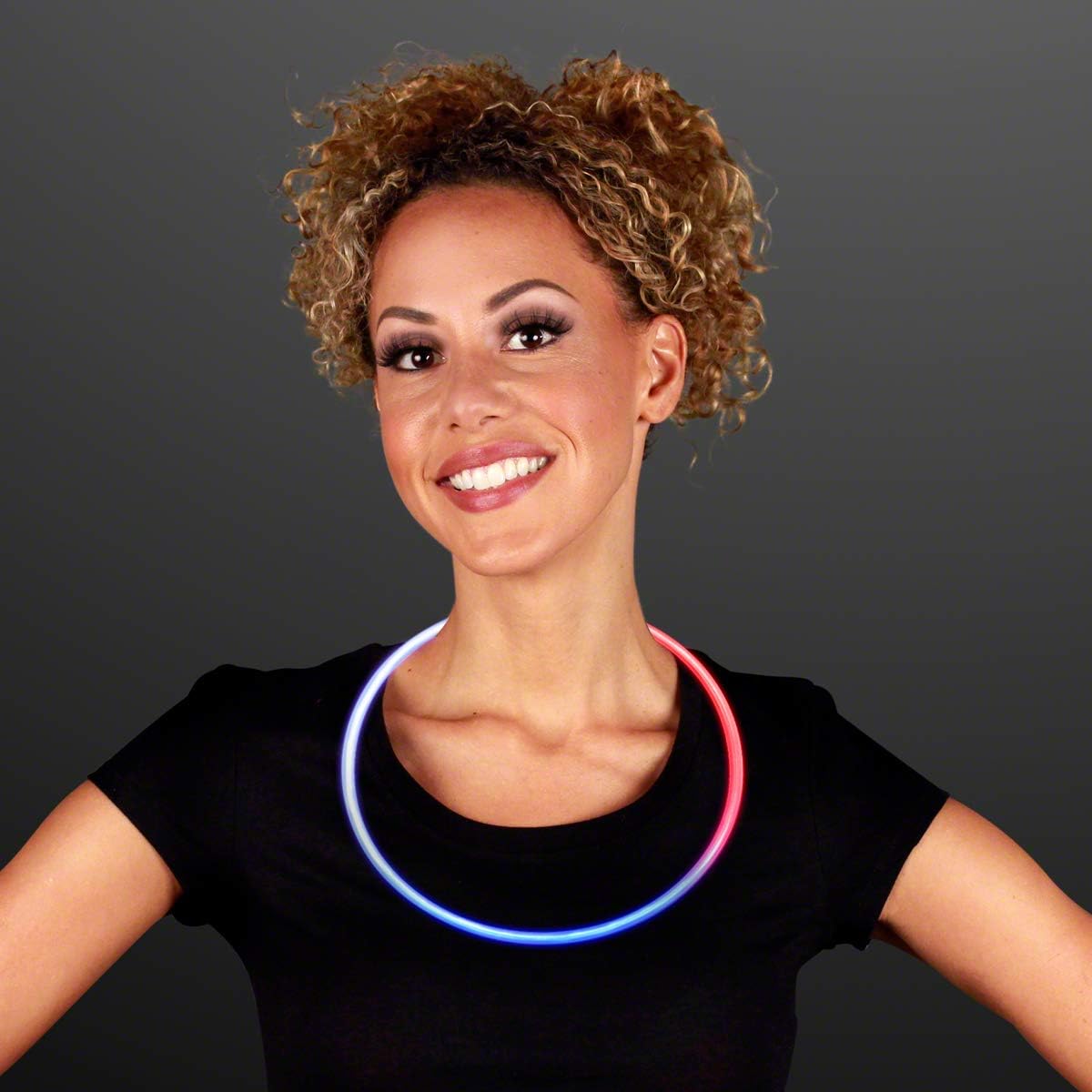 FlashingBlinkyLights 50 22" Premium Tri-Color Glow Stick Necklaces- Red, White & Blue