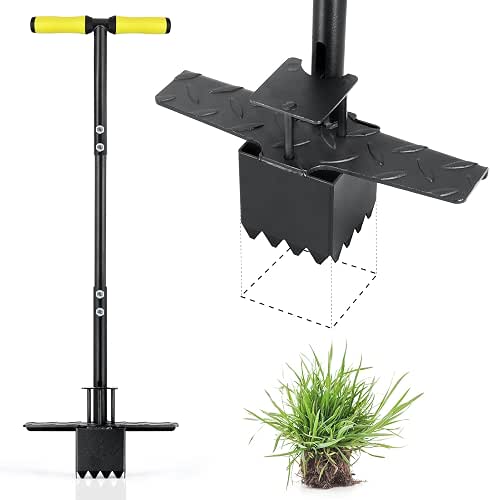 Colwelt Sod Plugger Tool Square, Grass Plug Tool for Lawn,
