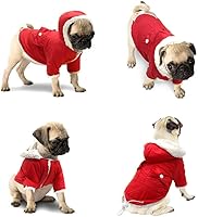 Vista 4 de SOCHII - Ropa para perro caliente para perros pequeños Chihuahua Pug Bulldog francés Roupa Cachorro, m, Rojo