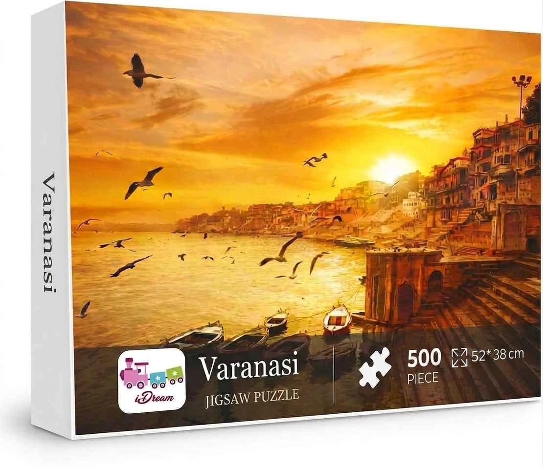 iDream 500 Piece Jigsaw Puzzles - India Scenic Landscape & Landmark Series, Large 52x38cm, Durable Pieces, Ideal Gift, Home Decor, Challenging Activity for Adults & Teens (Varanasi)-image-5