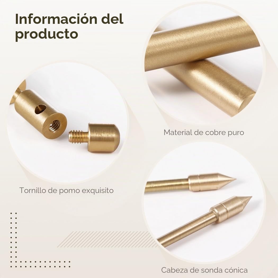 2 Varillas de Cobre para Radiestesia, Varillas de Herramientas Flexibles de Rotación para Radiestesia, Varillas de Detección Mejoradas para Radiestesia de Agua, Búsqueda de Fantasmas