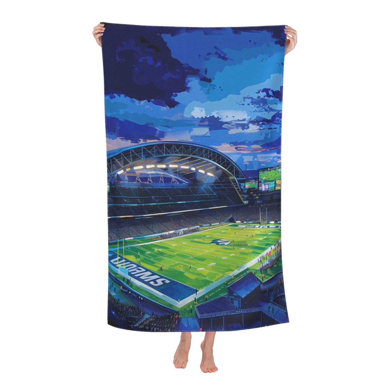 LSRCPD Beach Towel Field Soccer Team Stadium Microfiber Beach Towels Blanket Oversized Tropical Big Extra Large XL Pool Towels Quick Dry Sandproof for Women Girls Kids