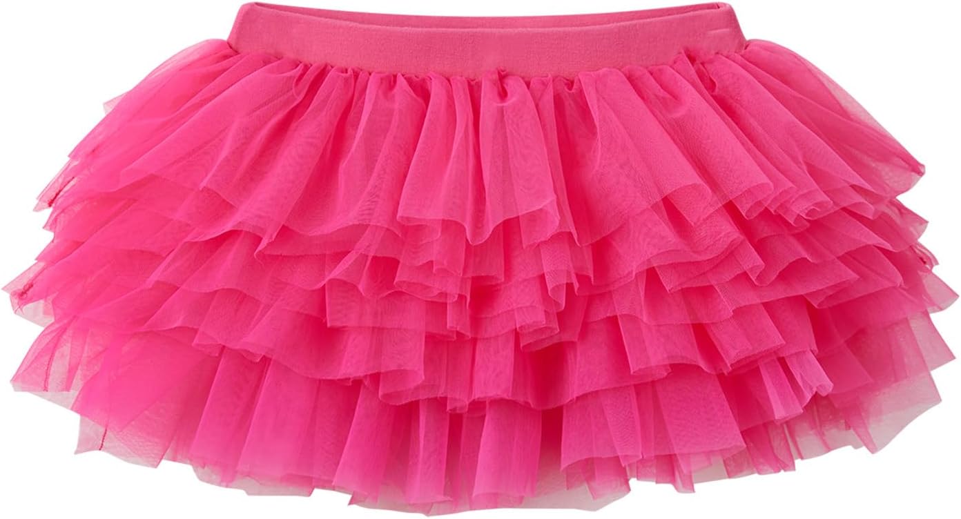 Baby Tutu Skirt for Girls Soft and Fluffy Toddler Infant Baby Tulle Skirt with Diaper Cover