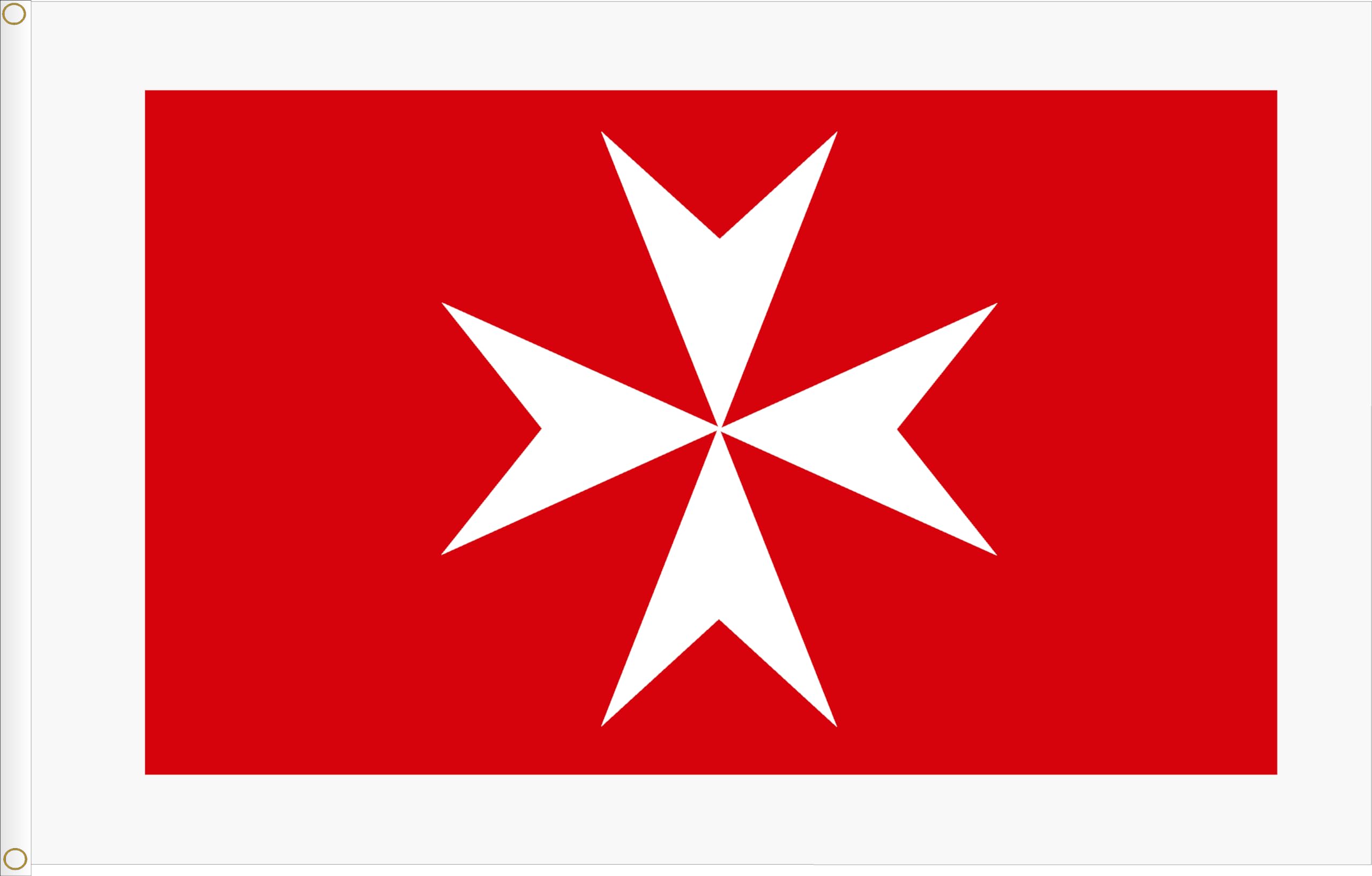 MALTA NAVAL FLAG. PREMIUM RASO QUALITY 120 GRMS. LARGE SIZE 150X90 CM