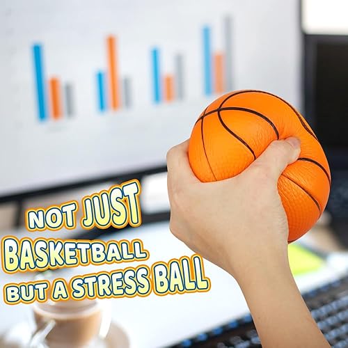 Miniatura 6 de Dilabnba Mini pelotas de baloncesto de espuma naranja de 5 pulgadas para niños y adultos, bolas de estrés para apretar, seguras y suaves, de