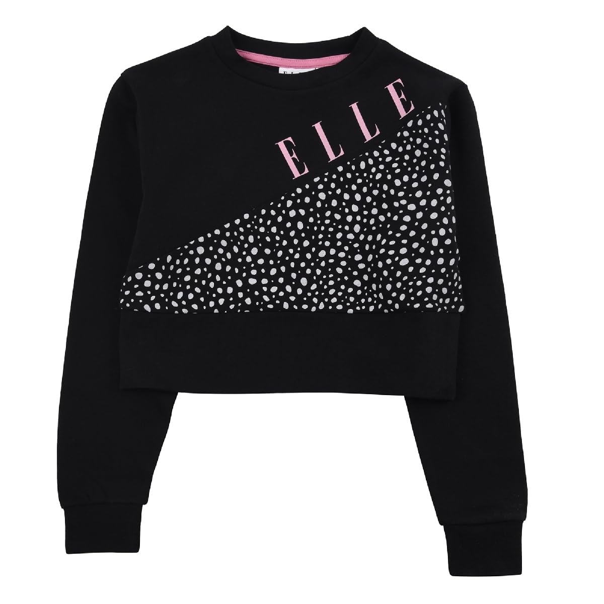 Elle RepublicELLE Girls ELL0312023 Elle Spot Logo Crew Sweatshirt - Black