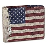 Kleingeldfach mit Druckknopf; drei Foto-, Ausweisfächer, diverse Steckfächer; zwei Geldscheinfächer, sieben Fächer für Kreditkarten; separates Reißverschlussfach innen