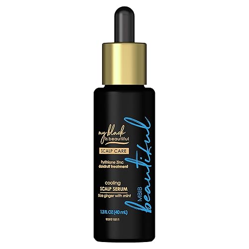 My Black is Beautiful Tratamiento de suero refrescante para cuero cabelludo seco y cabello dañado, jengibre azul y menta, 1.3 onzas líquidas