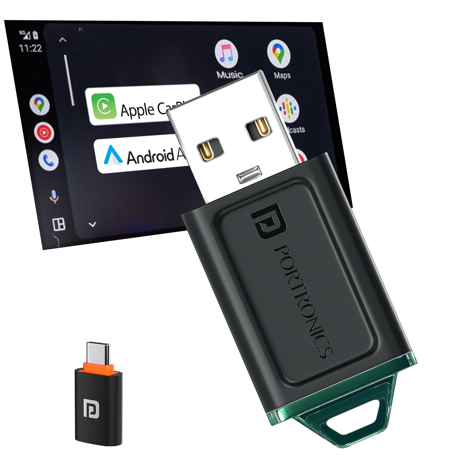 Portronics Tune Lite, Mini 2-in-1 Wireless CarPlay/Android Auto Receiver, Converts Wired to Wireless, Plug & Play, Only for Cars with OEM Installed Wired Android Auto/CarPlay, Android 12+ & iOS 15+-image-45