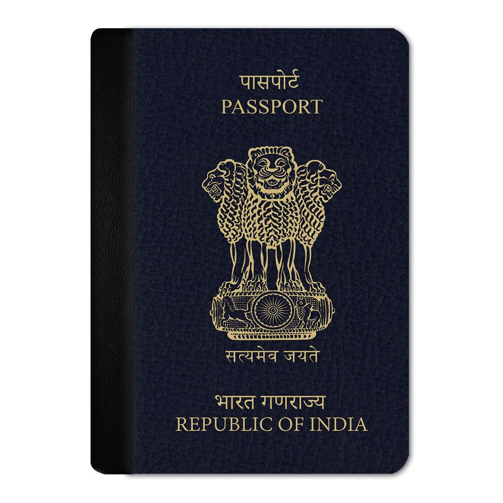 Printed Passport Cover for Men & Women | Vegan Leather Travel Passport Holder | 2 Card Slots & Boarding Pass Pocket | Slim Travel Wallet Case | Indian Pride Passport Cover