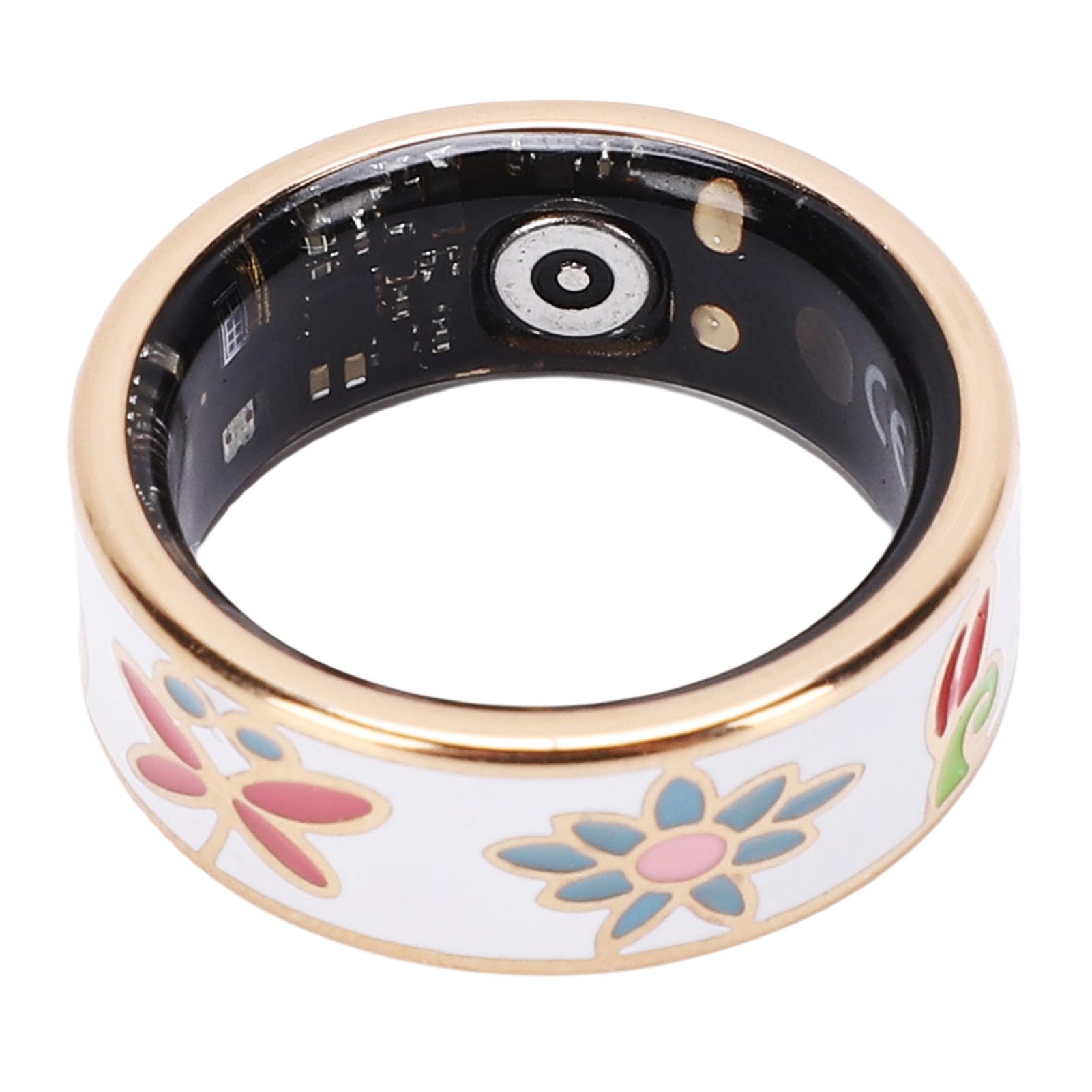 Anillo Inteligente con Artesanía Esmaltada y Fotografía Remota, IP68 para Monitoreo del Sueño y Seguimiento del Estado Físico, (8 ID: 18,1 mm/0,711 Pulgadas, Circunferencia: 56,9 mm/2,24