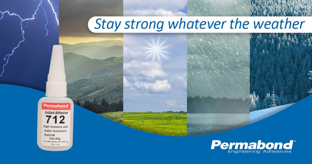 Maven Adhesive Kits (Permabond 712) High-Performance Cyanoacrylate Adhesive, Water-Resistant, Low Viscosity for Hot and Humid Environments (Glue, 1oz)