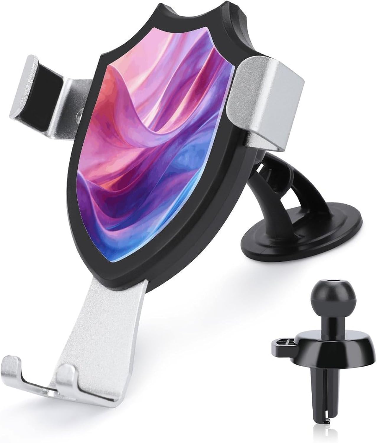 Pink Colorful Waves Abstract Swirls Car Phone Holder,90° Rotation Cell Phone Car Mount for Your Car, Suction Cup Car Phone Mount Air Vent Cell Phone Stand Car Mount Fit Android And All Smartphones