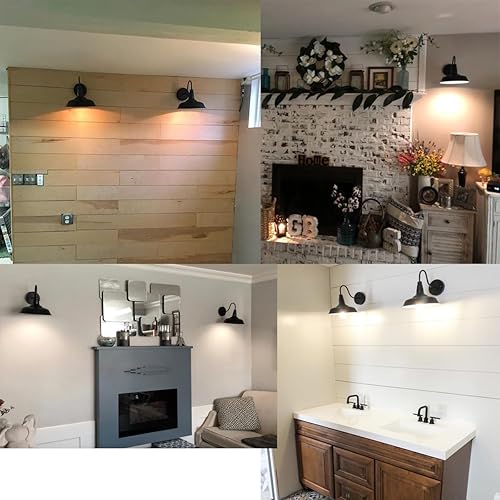 Miniatura 6 de BRIGHTESS #80 Retro Negro Aplique de Pared Iluminación Cuello de Cisne Granero Luces Planas Industrial Vintage Farmhouse Lámpara de Pared Exterior