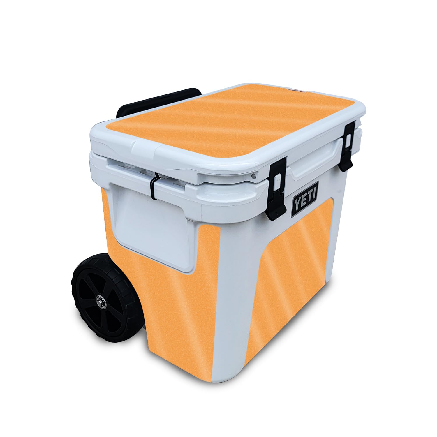 Glossy Glitter Skin Compatible with Yeti Roadie 32 Wheeled Cooler - Solid Orange - Premium 3M Vinyl Protective Wrap Decal Cover - Easy to Apply | Crafted in The USA by MightySkins