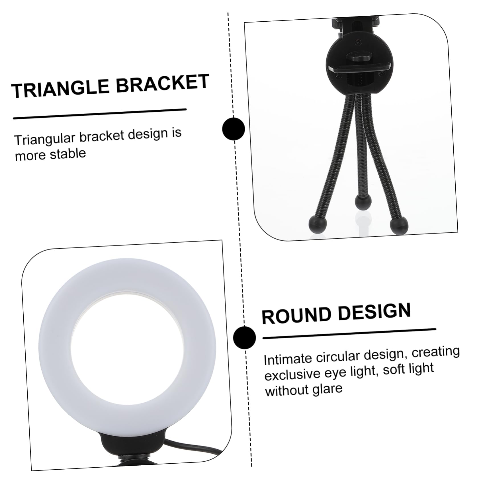 CAXUSD Djustable Temperature Ring Light for Camera Compact Lightweight for Video Calls Conference Self-Broadcasting