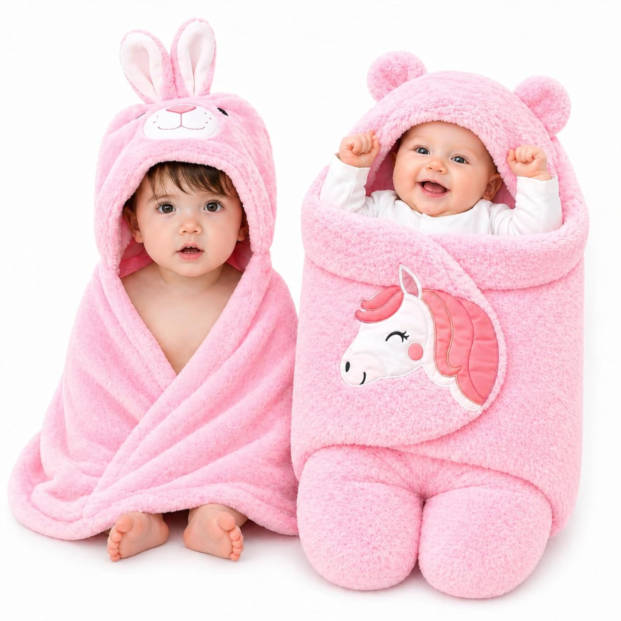 Ultra Soft Polar Fleece Baby Hooded Blanket