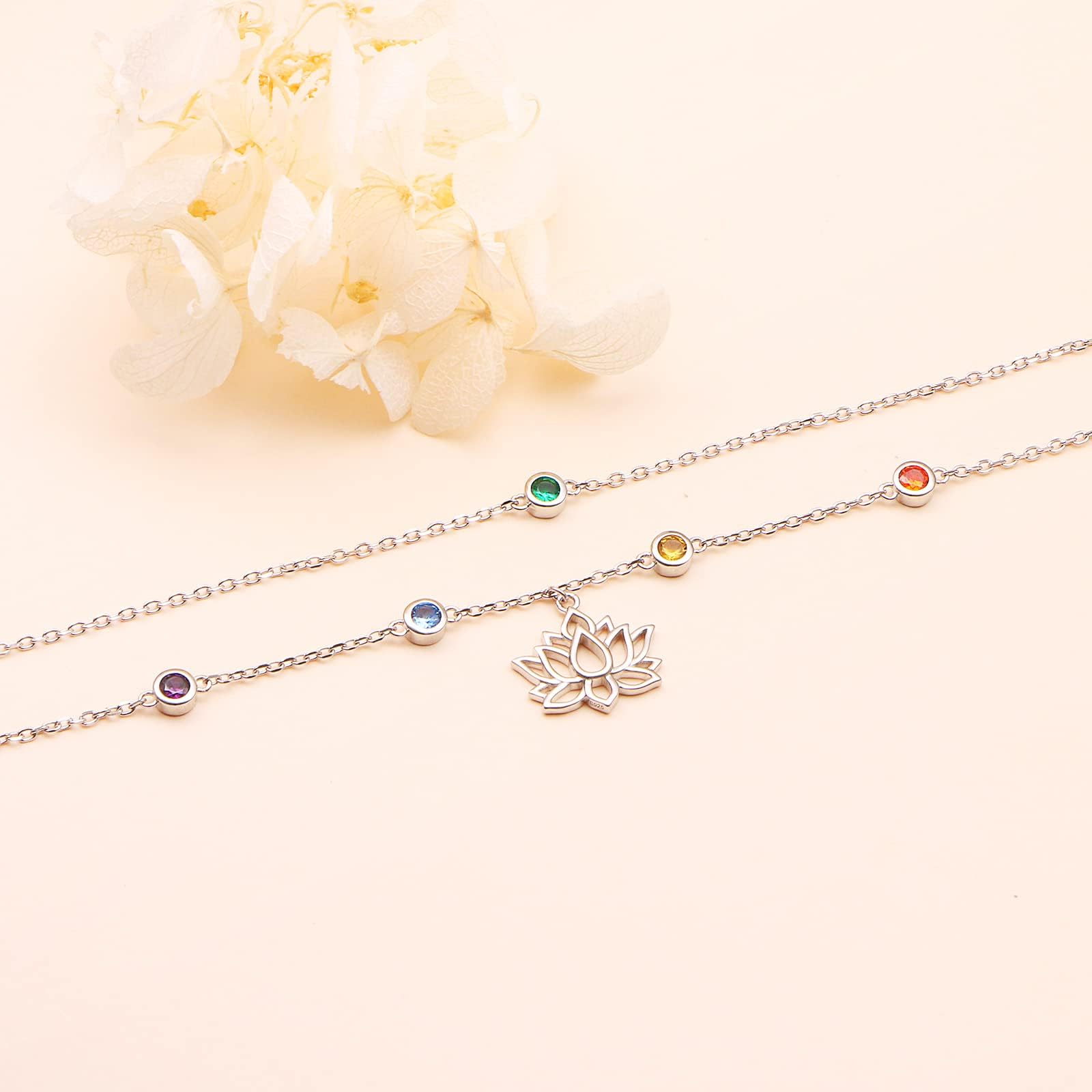 Flyow Cavigliera donna malocchio/turchese creato/infinito doppia cavigliera regolabile estate spiaggia caviglia bracciale gioielli regalo, 9 + 1,5 Zoll