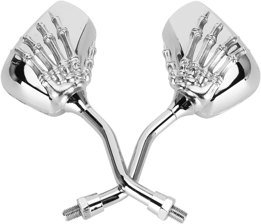 2pcs Motorcycle Rearview Mirrors 8mm 0mm Thread Skeleton Claw Side Mirrors Handlebar Reflector for