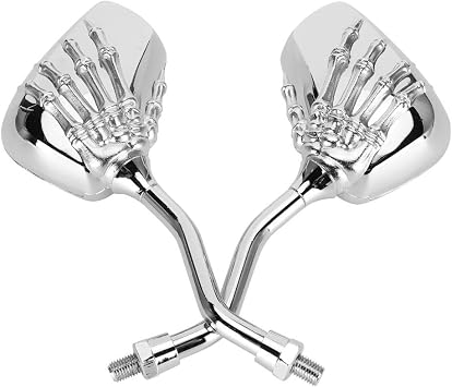 2pcs Motorcycle Rearview Mirrors 8mm 0mm Thread Skeleton Claw Side Mirrors Handlebar Reflector for