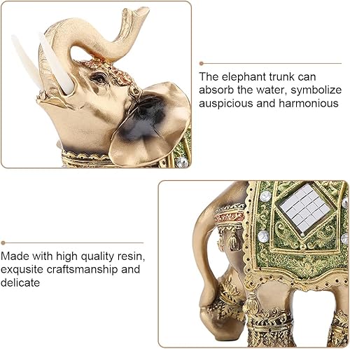 Miniatura 3 de Feng Shui - Estatua de elefante elegante de color latón, 5.5 (alto), elefante tailandés con tronco hacia arriba, figura coleccionable, escultura,