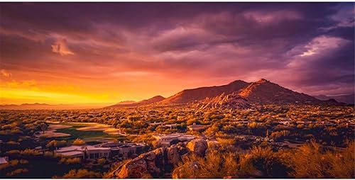AWERT 36x18 pulgadas Sol Y Desierto Terrario Fondo Montaña Oasis Gobi Reptil Hábitat Fondo Poliéster Peces Tanque De Peces