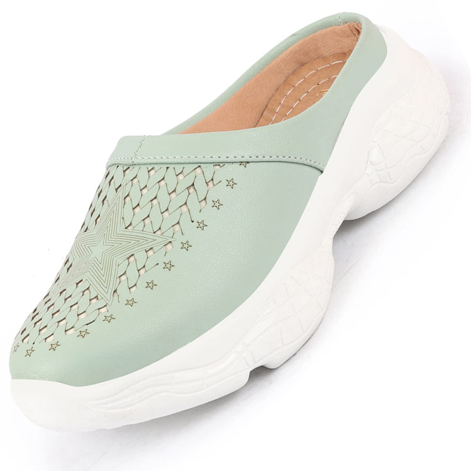 FAUSTO FST 1336 Pista GREEN-41 Womens Pista Green Laser Cut Stitched Back Open Slip-On Mules Shoes (8 UK) (B0BZ51K1Z6) Amazon Price History, Amazon Price Tracker