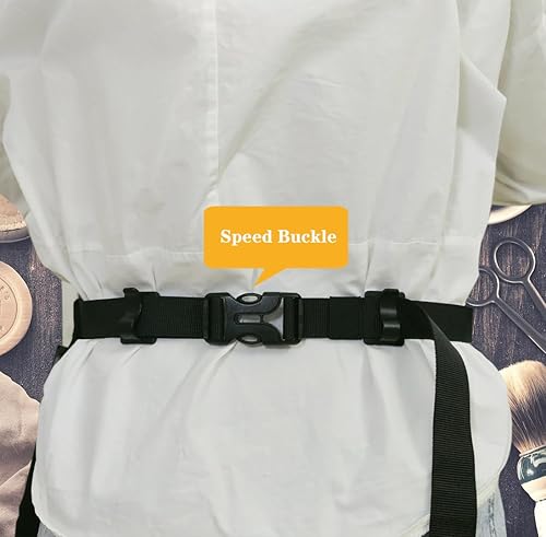 Miniatura 6 de Delantal de peluquero con 7 bolsillos, impermeable y a prueba de blanqueamiento para hombres y mujeres, delantal de peluquería para cosmetología