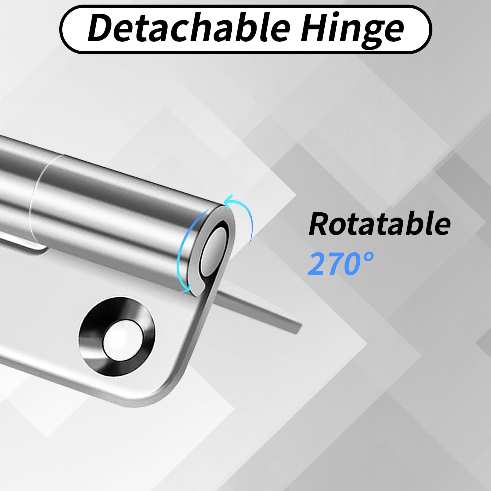 4 Pcs 1.5 inch Hinges for Cupboard Doors Detachable Door Hinge with 24 Screws and Screwdriver 304 Stainless Steel Lift Off Door Hinges for Home Furniture Bathroom Cabinet Window Wooden Boxes - Image 3