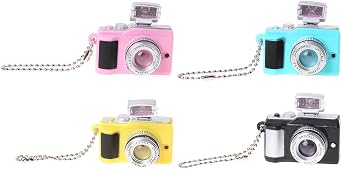for Creative Camera Led Keychains With Sound LED Flashlight for Key Chain Funny, Black